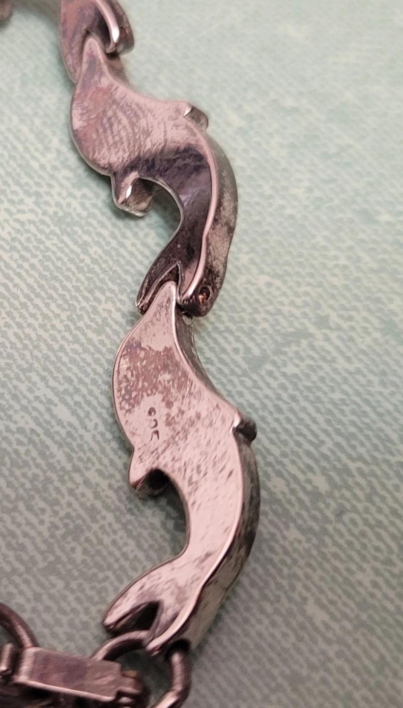 Sterling Dolphin Link Bracelet - photo 2
