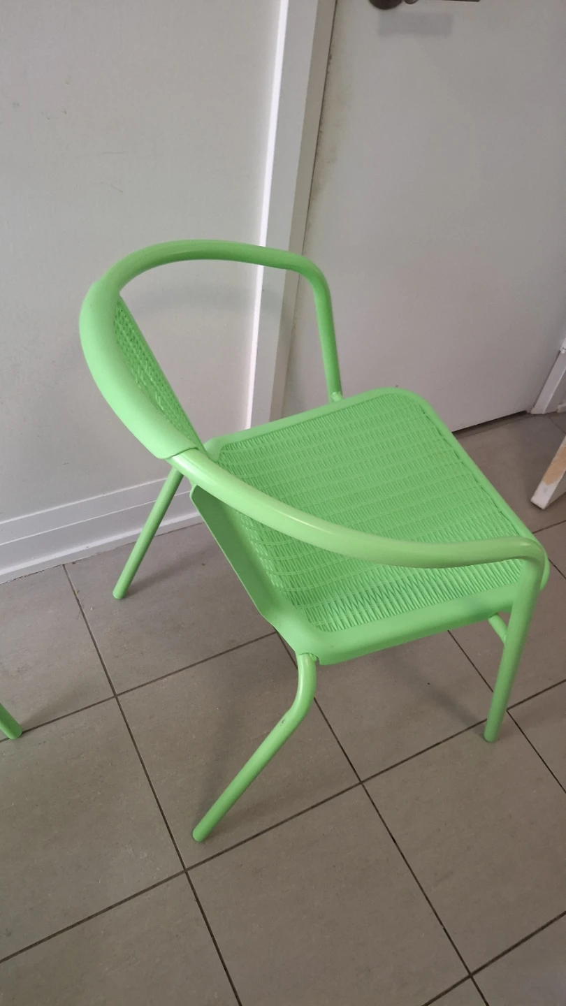 Green Metal Bistro Table and Chair Set - photo 5