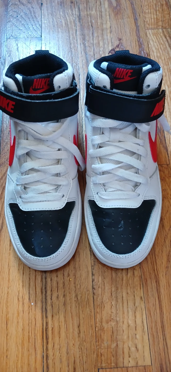 Nike White/Black/Red High Top Sneakers - Youth Size 4Y - photo 2