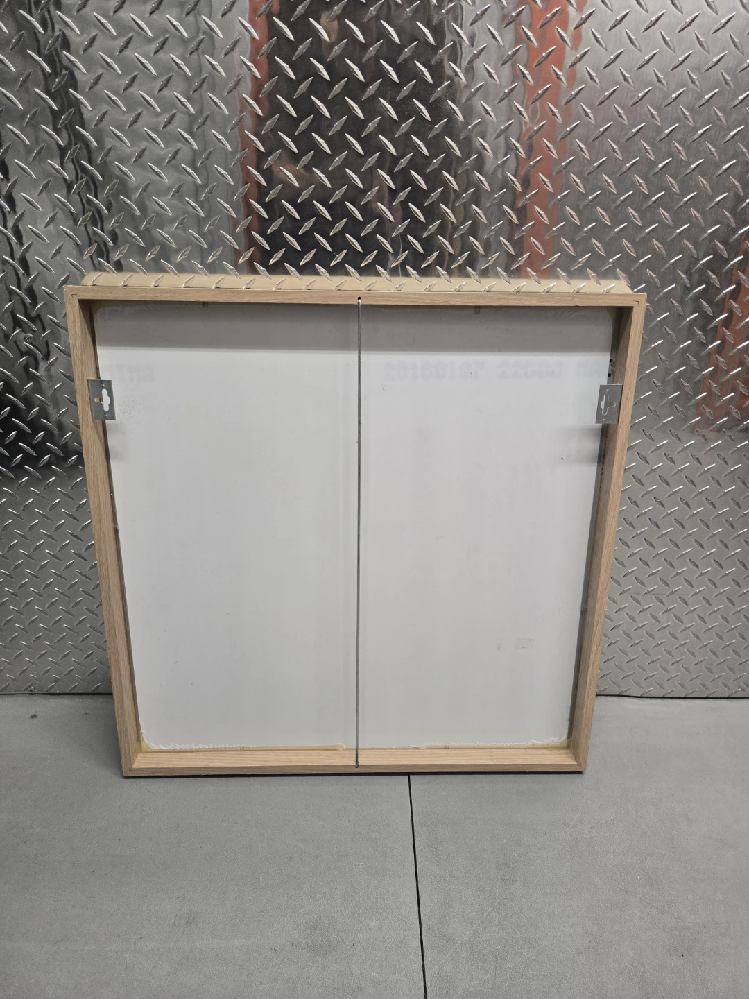 Modern Square Light Oak Framed Wall Mirror - 28" x 28" - photo 4