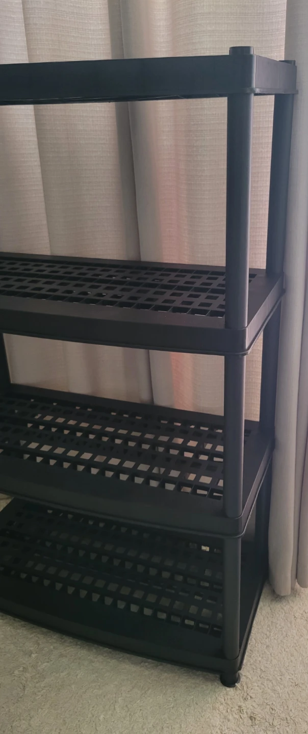 Black 4-Tier Plastic Shelving Unit ⚽ - photo 2