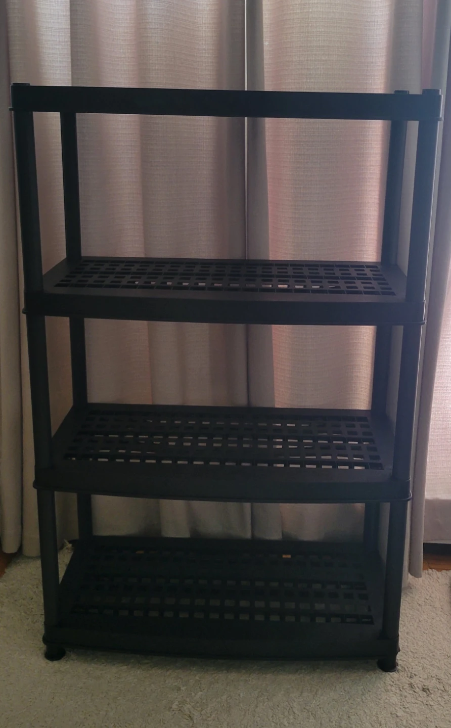 Black 4-Tier Plastic Shelving Unit ⚽ - photo 3