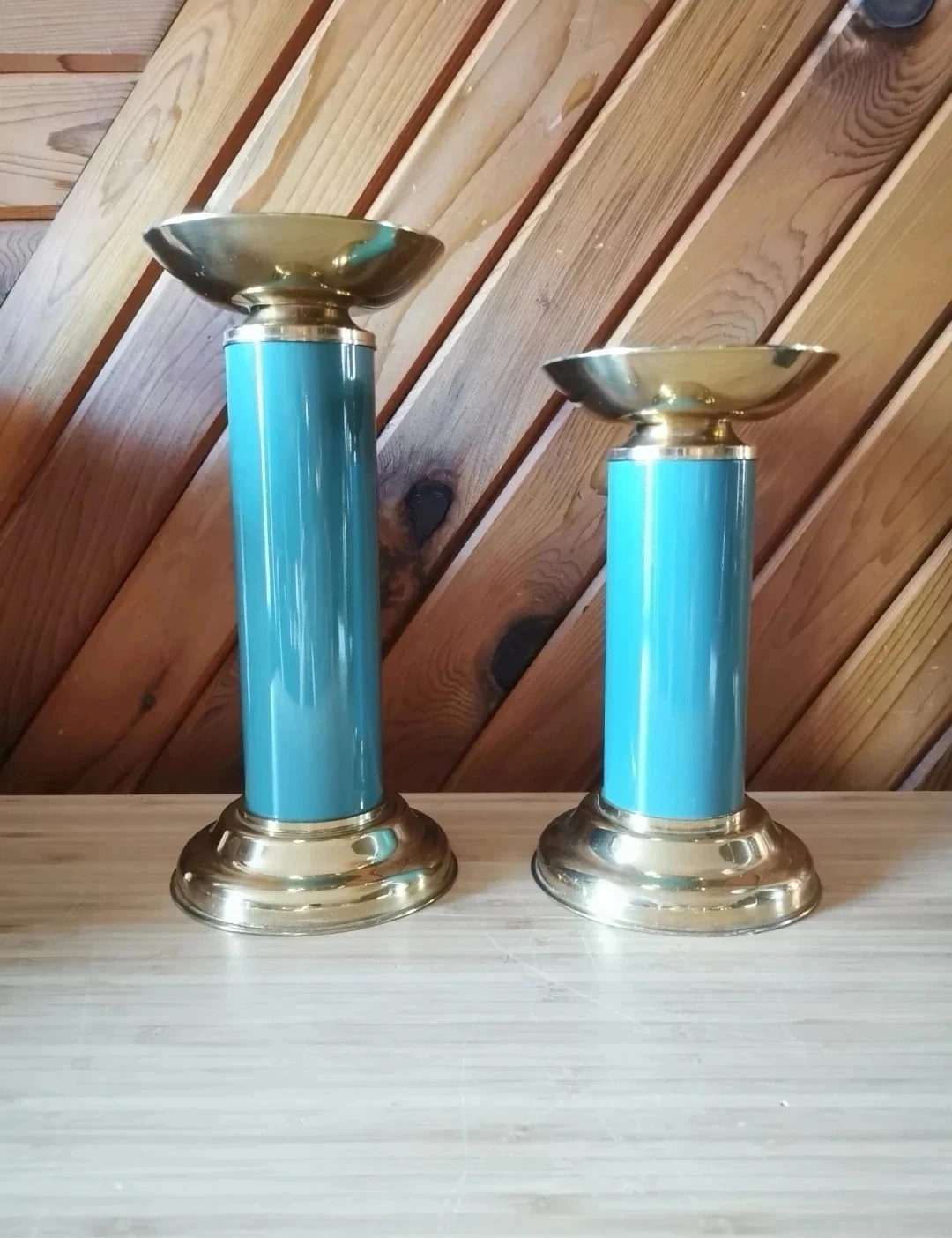 Vintage Ethan Allen Brass Spike Candle Holders