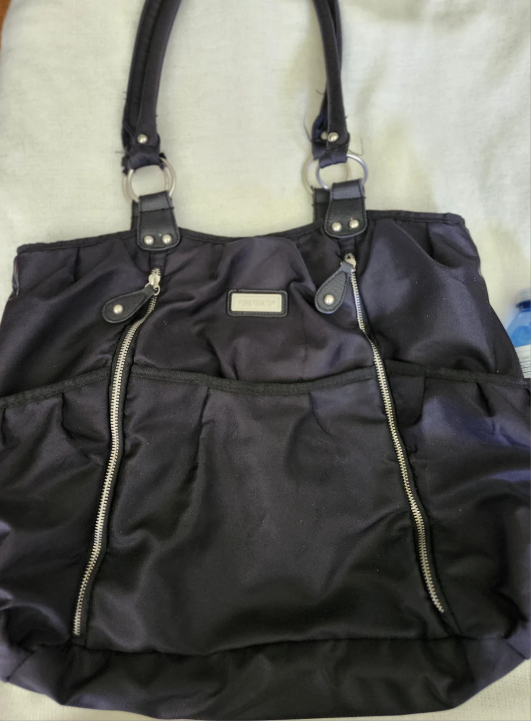 Carter's Black Diaper Bag with Changing Pad