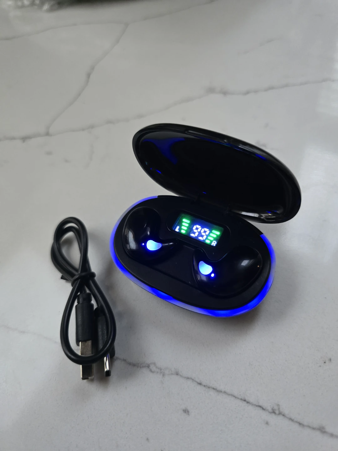 Black Wireless Earbuds with Charging Case