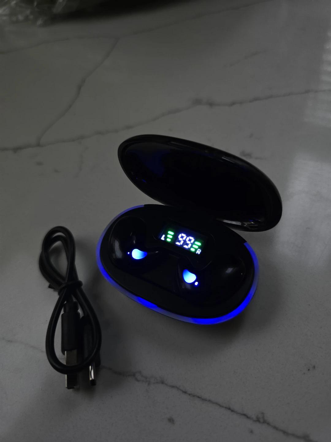 Black Wireless Earbuds with Charging Case - photo 2