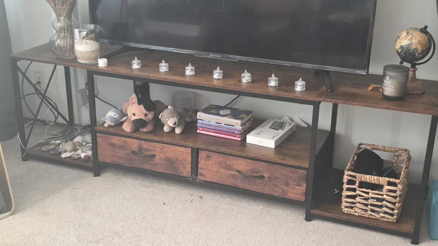 Rustic TV Stand with Drawers