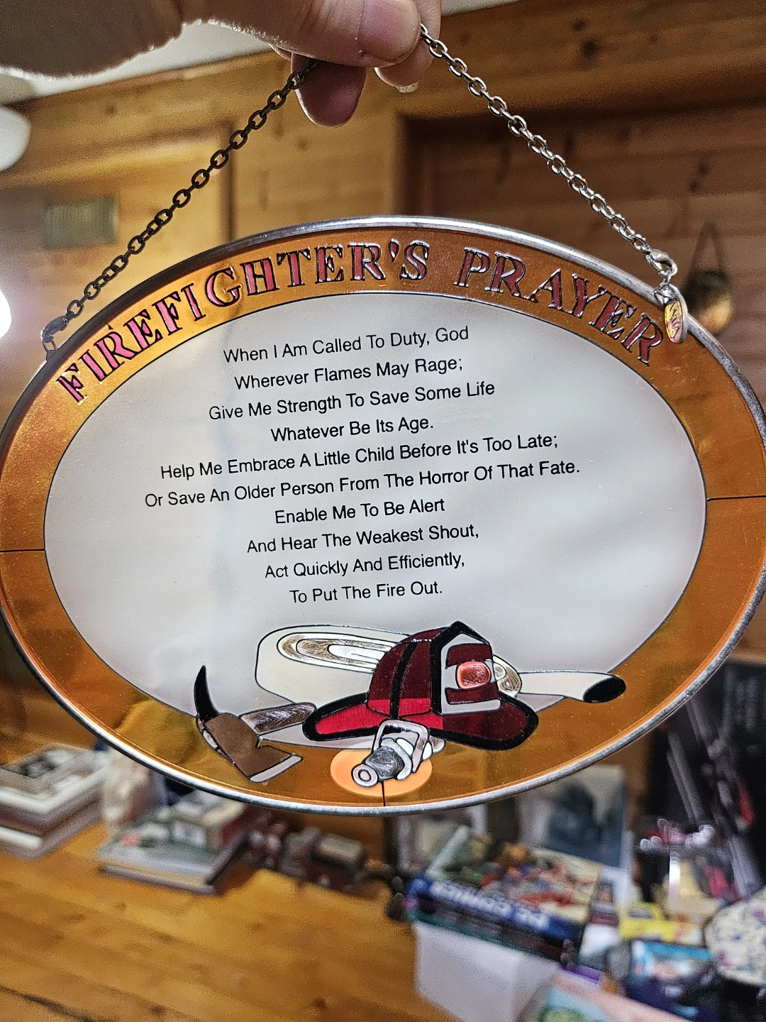 Firefighter's Prayer Window Art