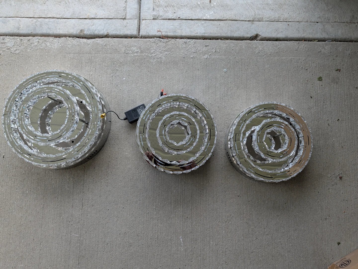 Set of 3 Circular Crystal Decorative Lights - photo 2