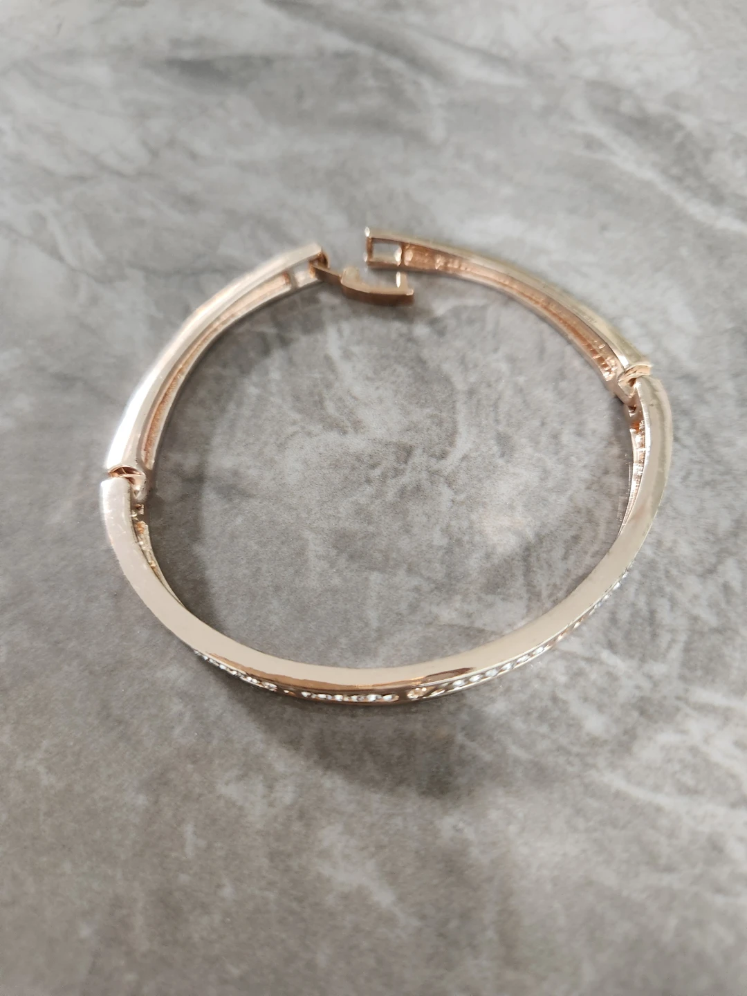 Rose Gold Crystal Bangle Bracelet