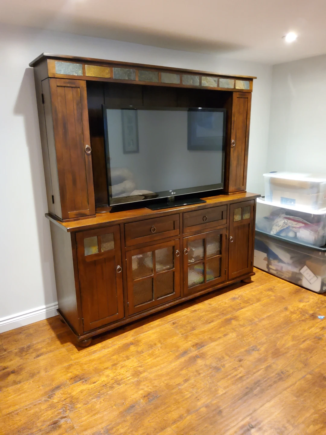 Wooden Entertainment Unit with Storage