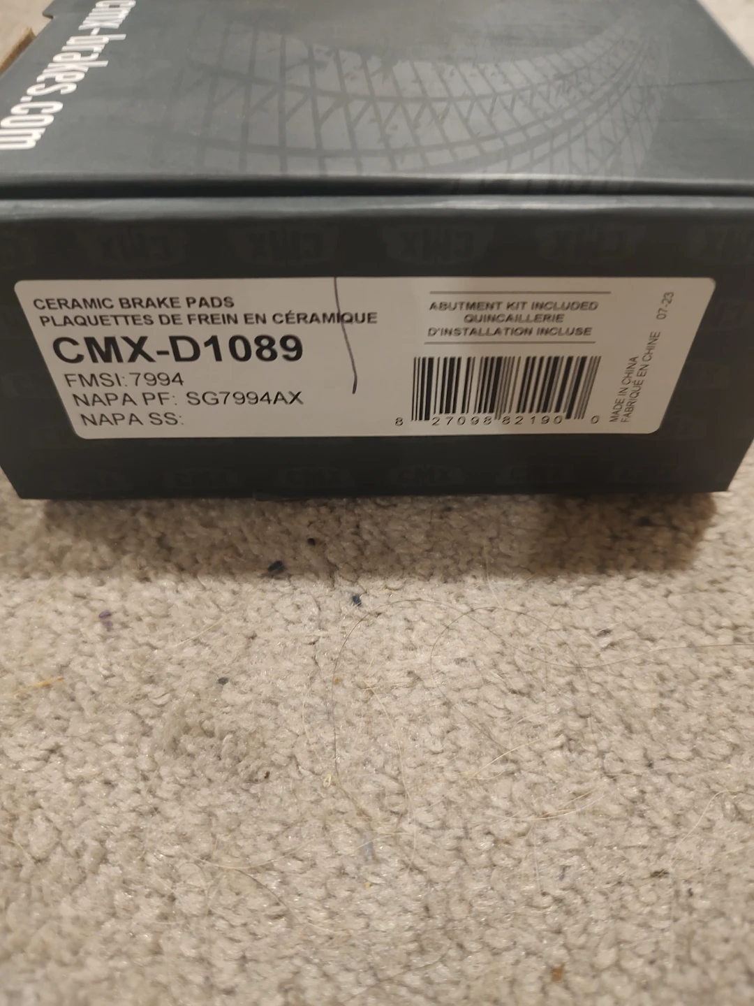 CMX-D1089 Ceramic Brake Pads with Hardware Kit
