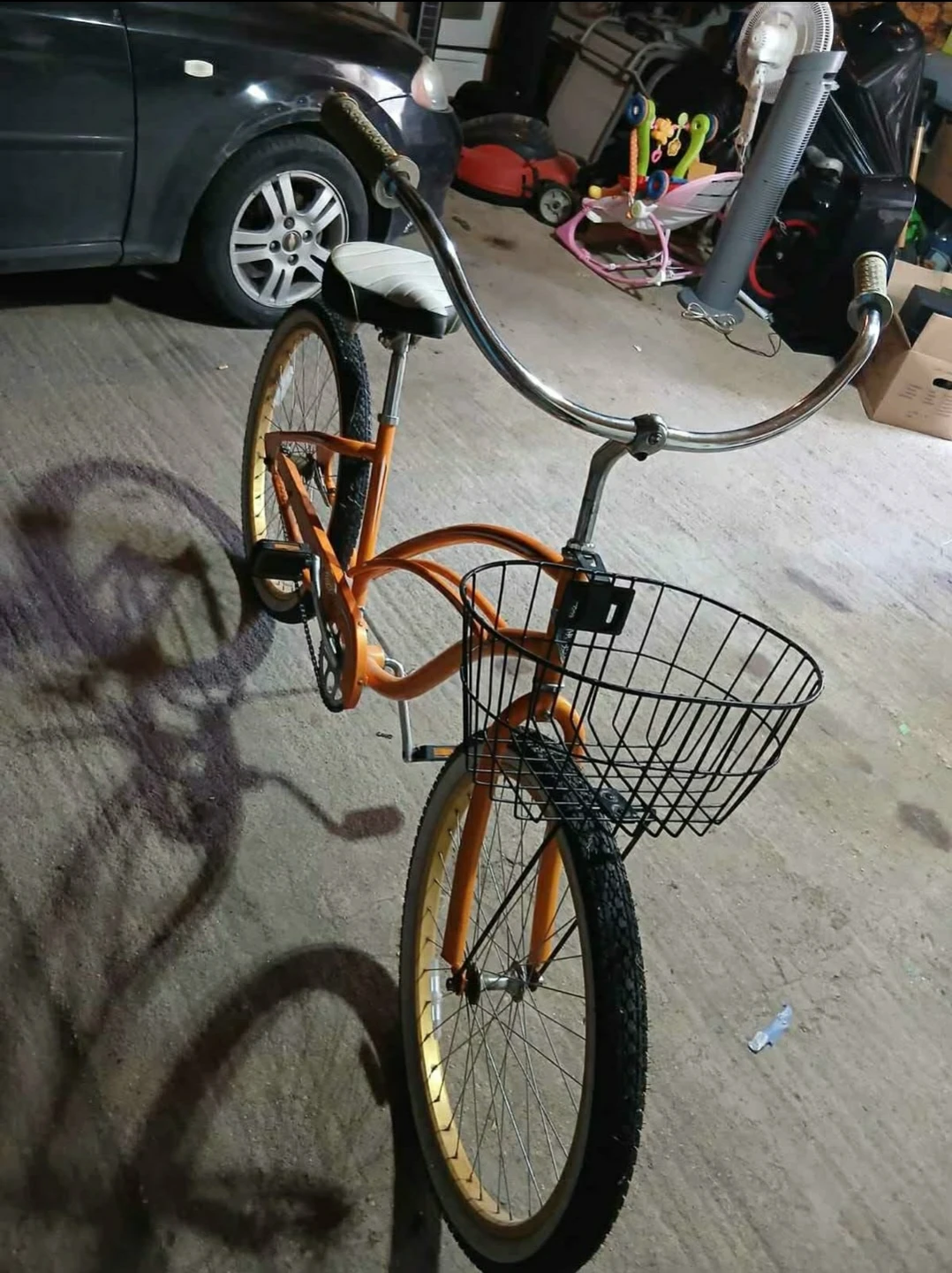 Orange Cruiser Bicycle with Front Basket - photo 3
