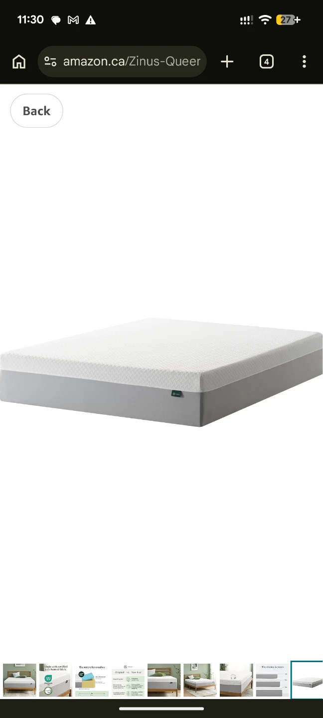 Queen 14" Metal Bed Frame + Memory Foam Mattress - photo 2