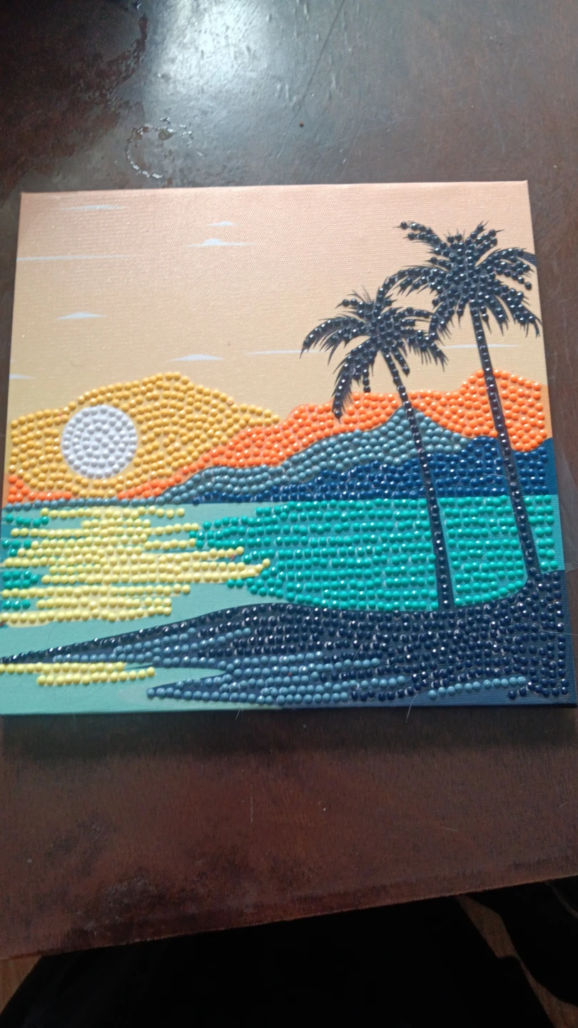 Diamond Painting Tropical Sunset Scene