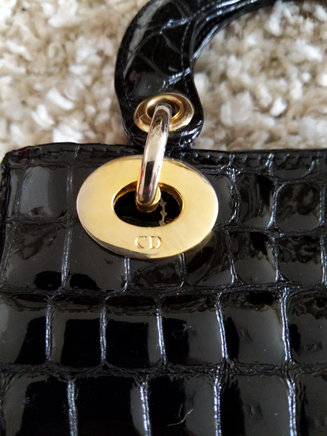 Christian Dior  Black Patent Leather Handbag - photo 2