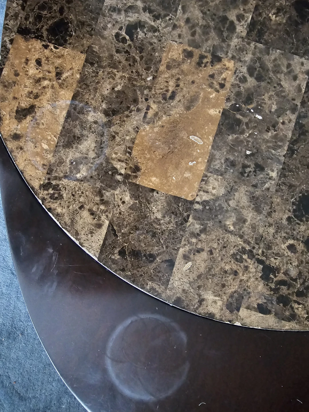 Oval Coffee Table with Marble-Look Top - photo 2
