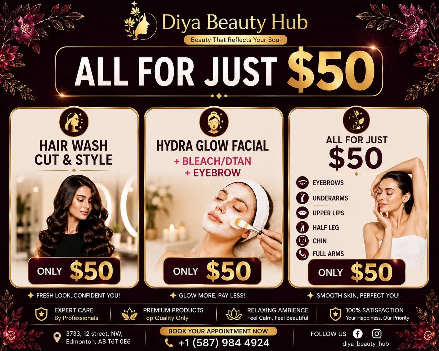 Diya Beauty Hub Services - $50 Deals