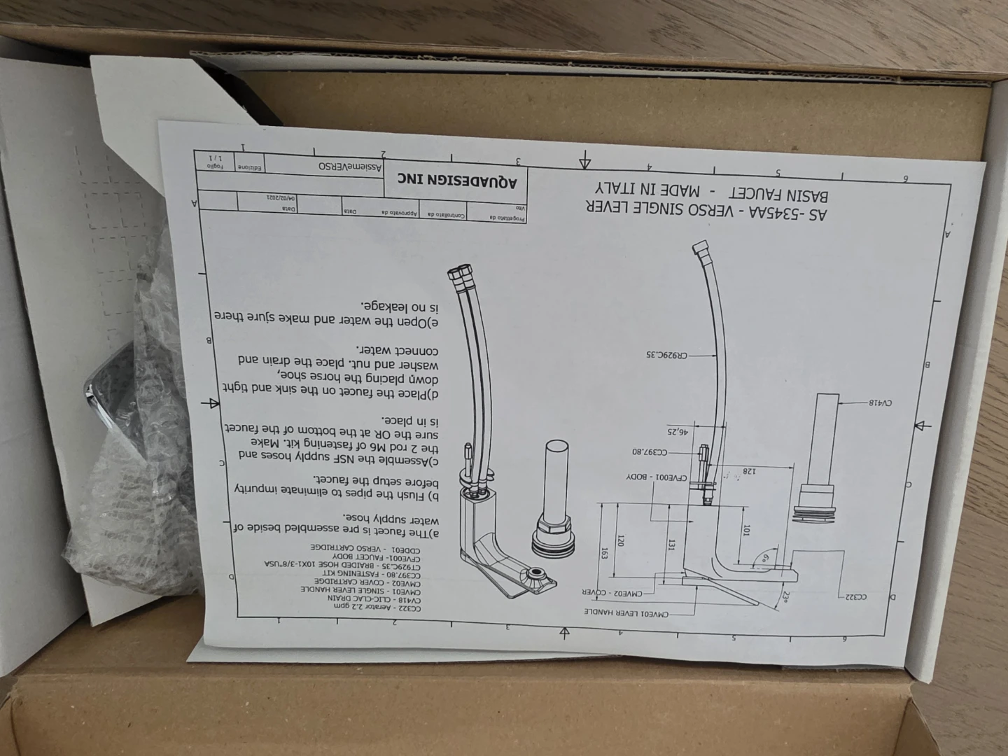 Aquadesign Verso Single Lever Basin Mixer Faucet - Chrome - photo 2