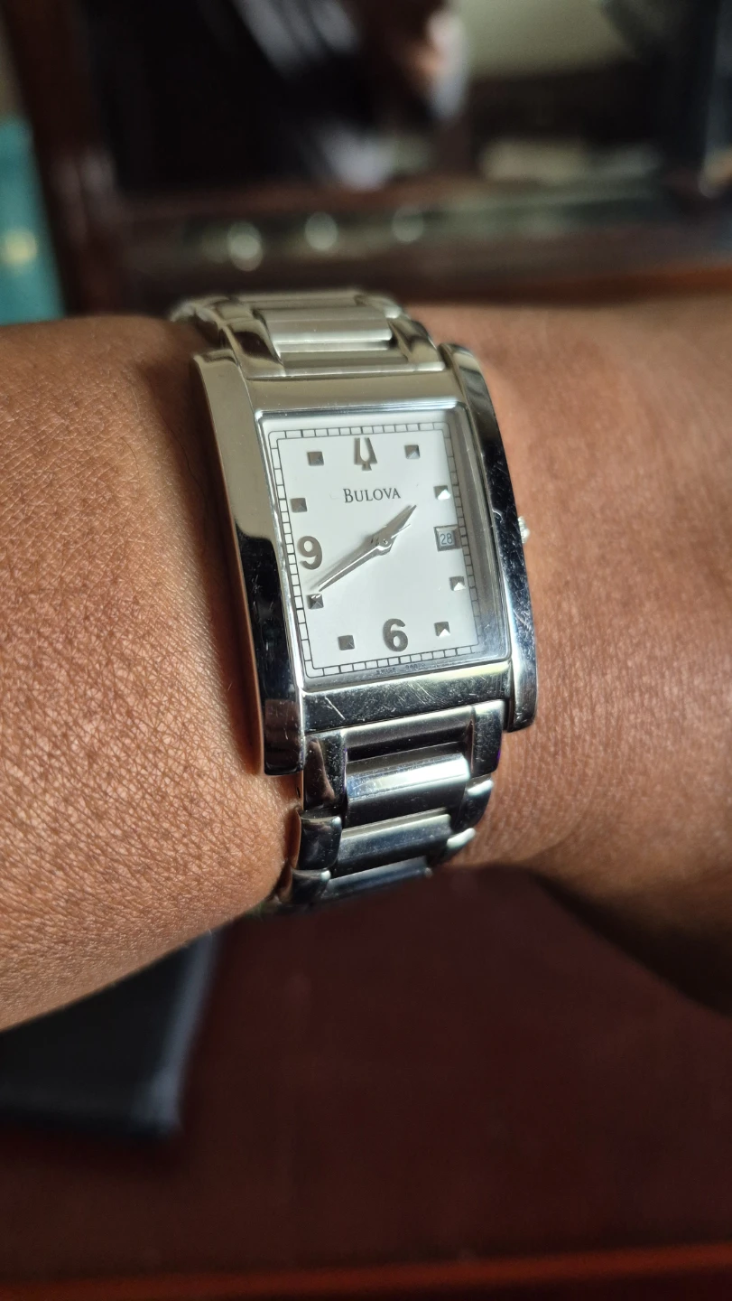 Bulova Rectangular Stainless Steel Watch