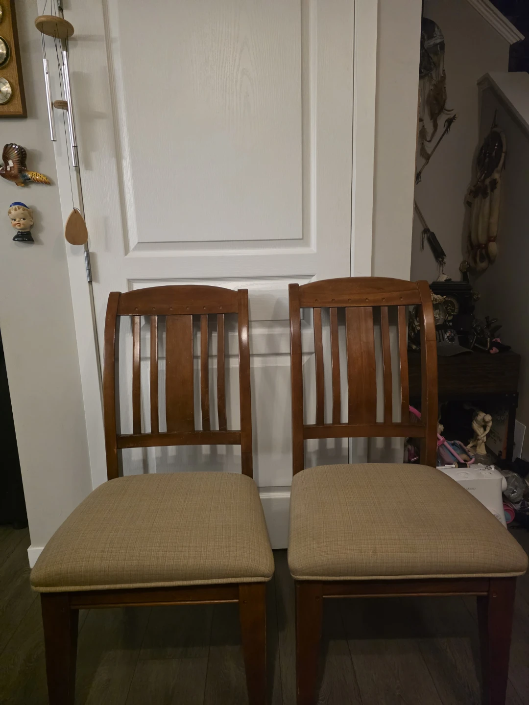 Wooden Dining Chairs with Upholstered Seats