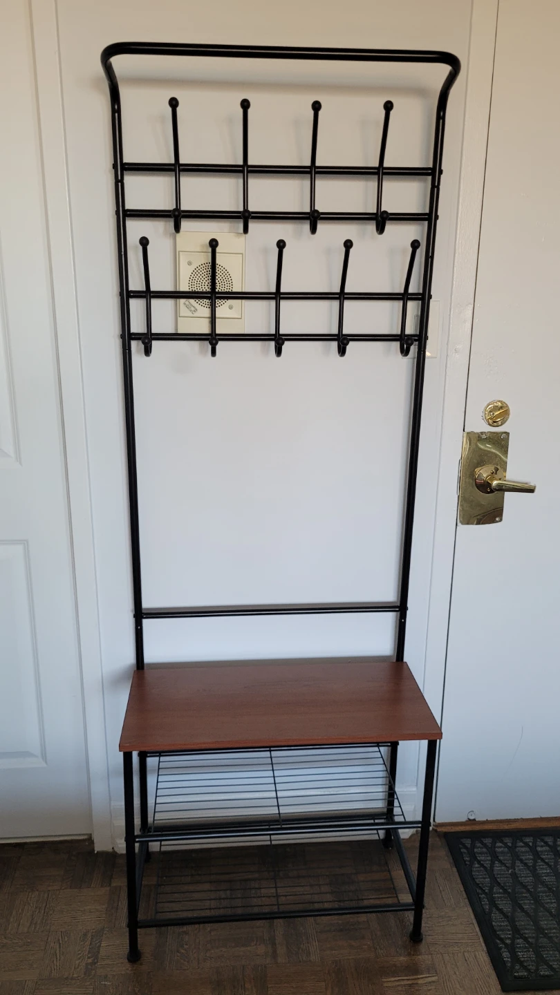 Honey-Can-Do Hall Tree / Coat Rack with Bench and Shoe Rack