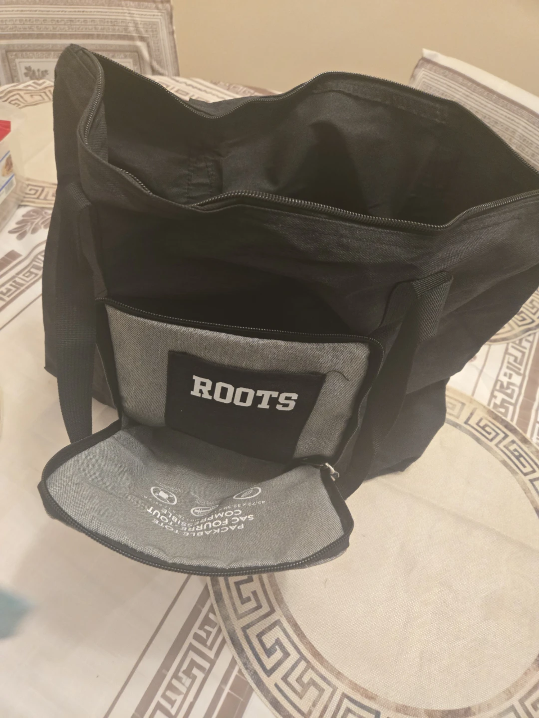 Roots Black Duffel Bag
