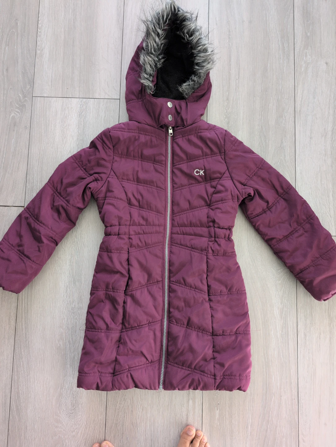 Calvin Klein Jeans Puffer Jacket with Fur Hood