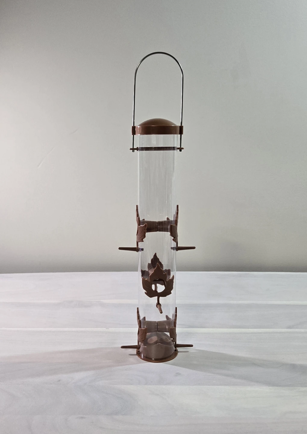 Plastic Brown Leaf Design Bird Feeder