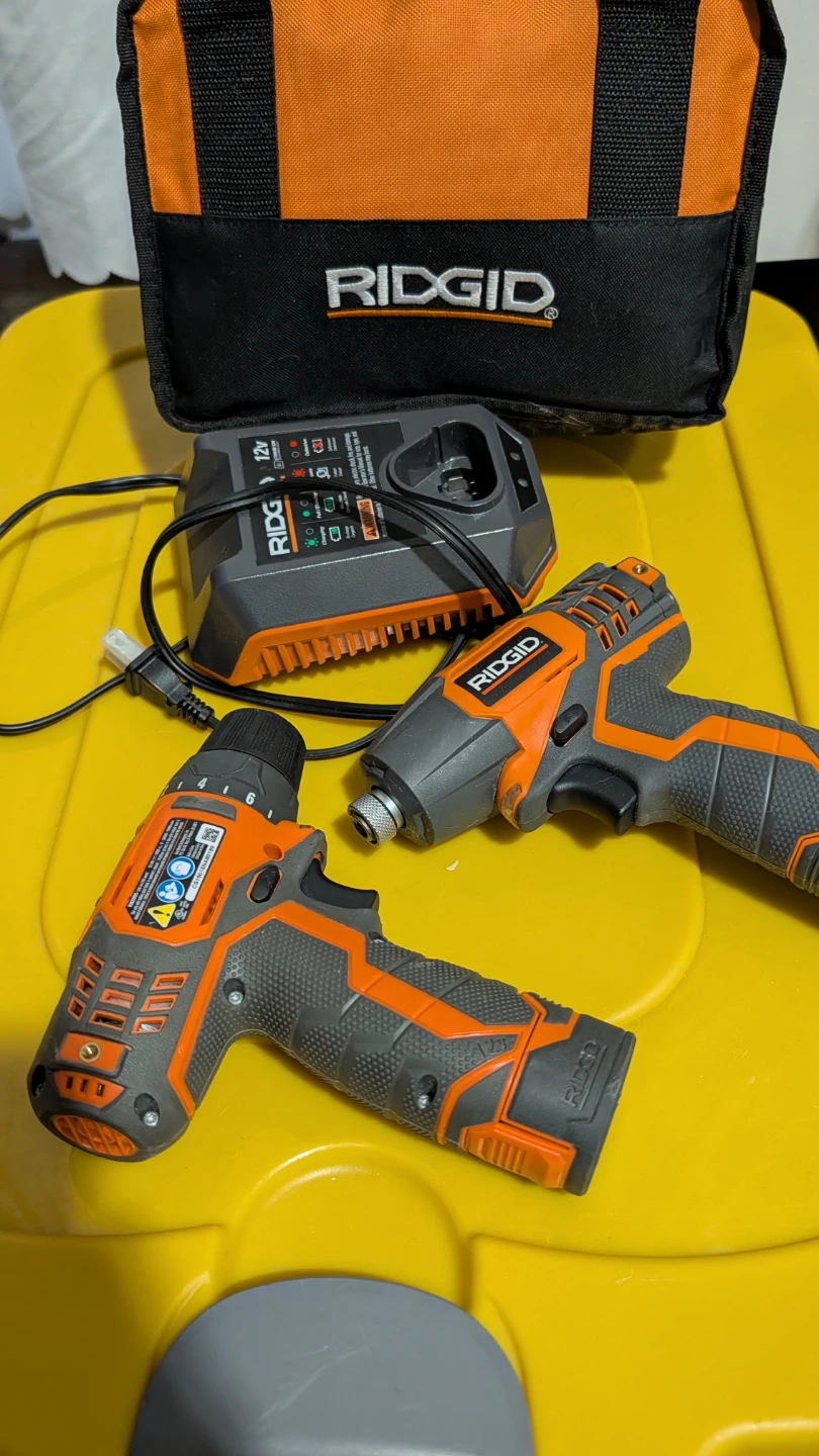 RIDGID 12V Cordless Drill and Impact Driver Set