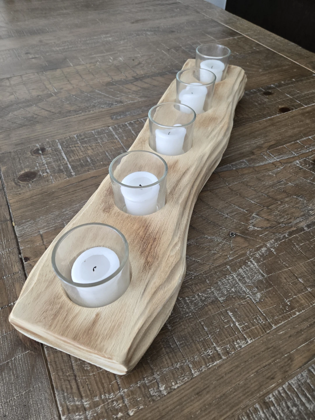 Bouclair Natural Wooden Log 5-Tealight Holder