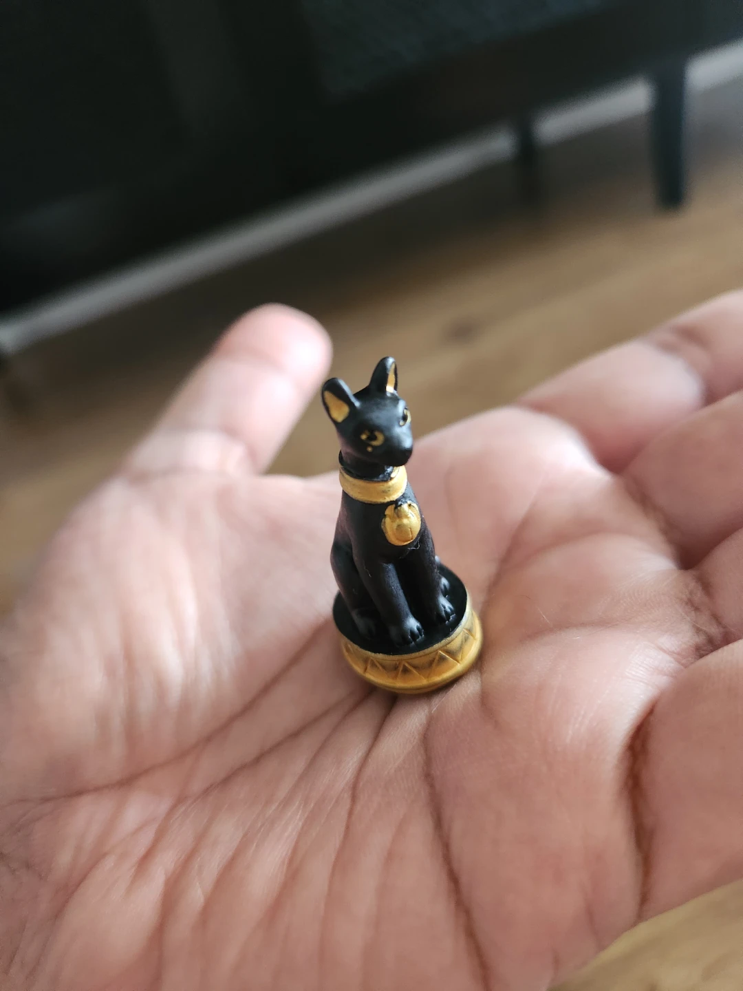 Black Cat Figurine with Gold Base ⚽