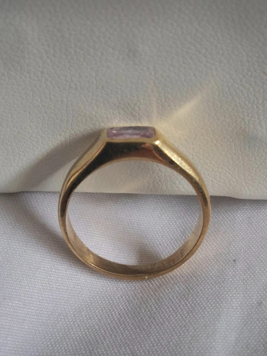 GOLD-TONE RING WITH ROSE QUARTZ STONE - photo 2
