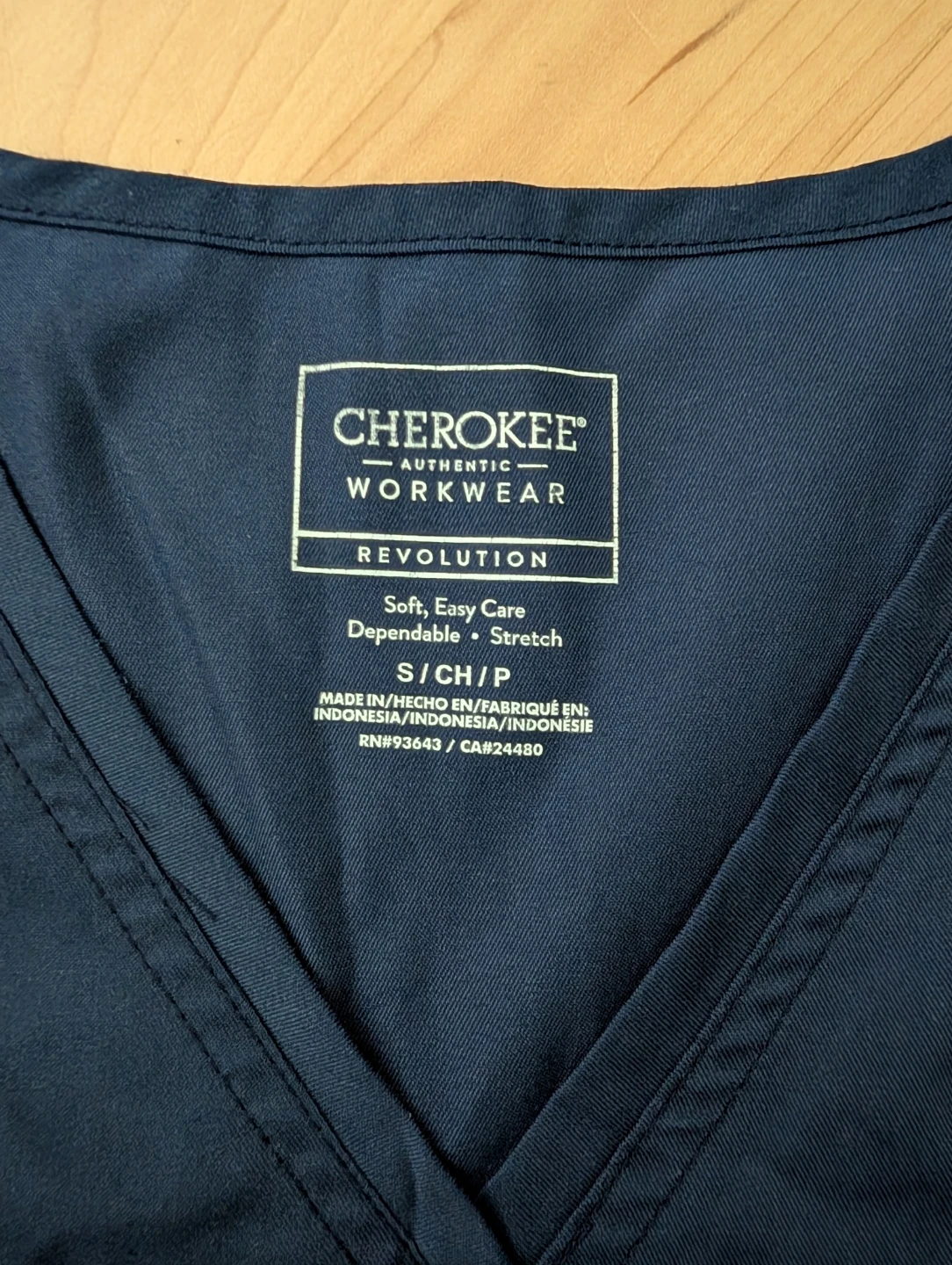 3 Cherokee Workwear Navy Blue Scrub Tops