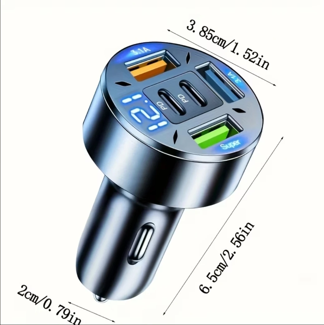 NEW 12V Quick3.0 Car Charger 3 USB + 2 PD w Voltage Detection - photo 5