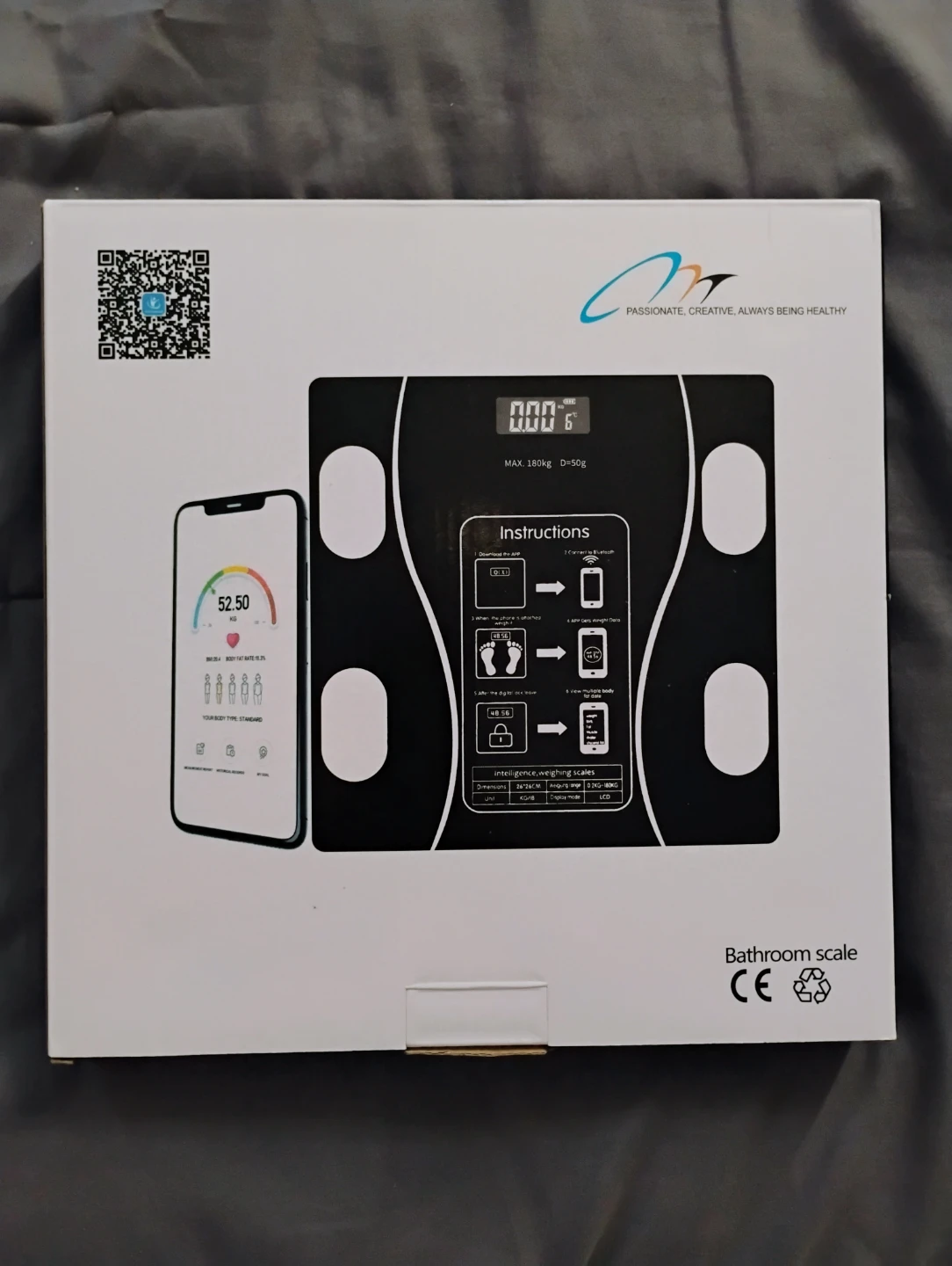 Black Ultra Slim Bathroom Scale