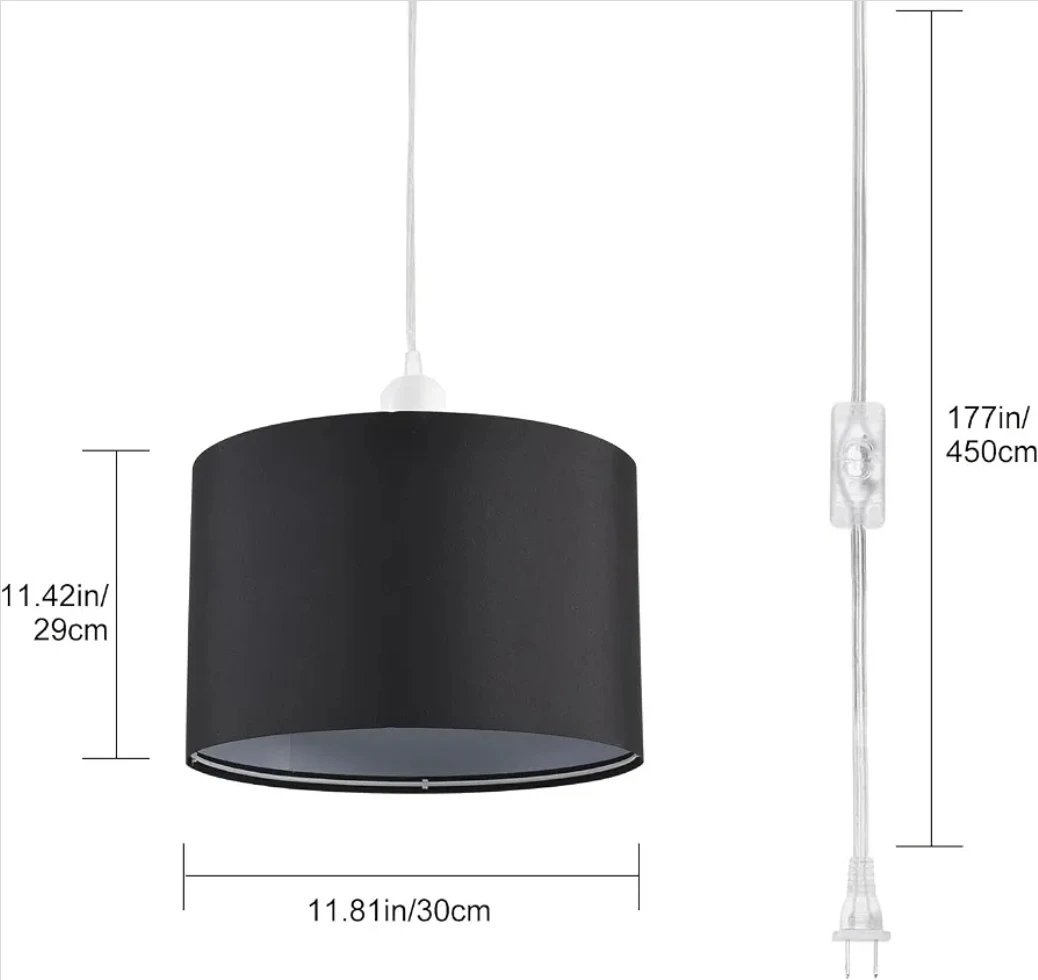 Black Fabric Pendant Light - photo 4