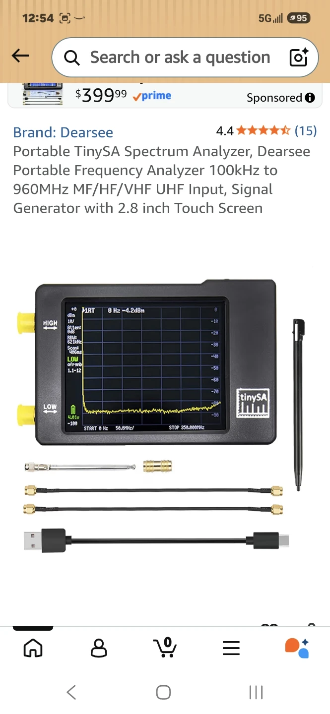TinySA Portable Spectrum Analyzer - photo 2