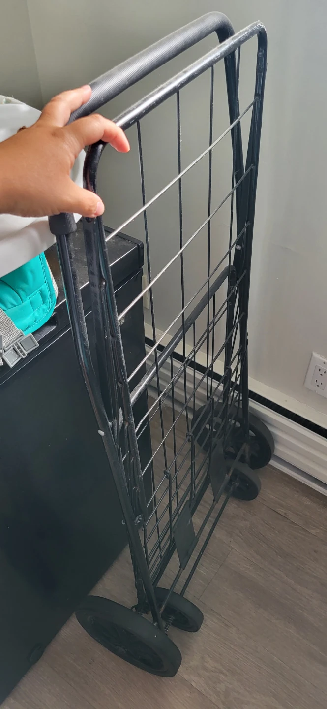 Black Metal Rolling Shopping Cart