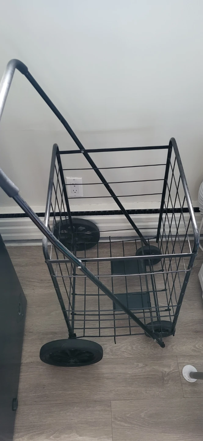 Black Metal Rolling Shopping Cart - photo 2