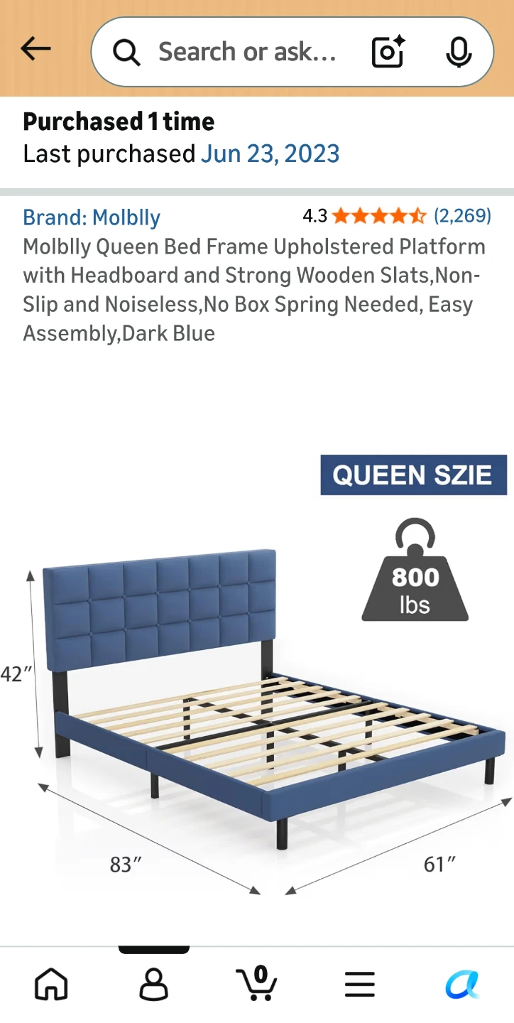 OBO Like New Queen Platform Bed Mattress & Headboard - photo 5