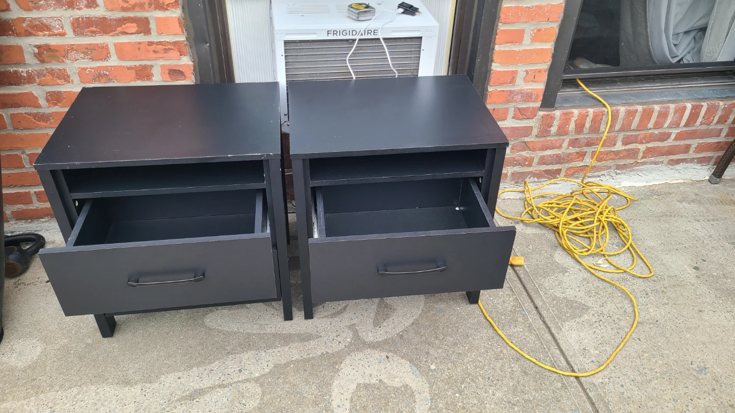 Pair of Black Nightstands with 2 Drawers - photo 3