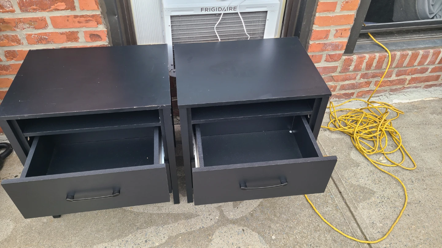 Pair of Black Nightstands with 2 Drawers - photo 4