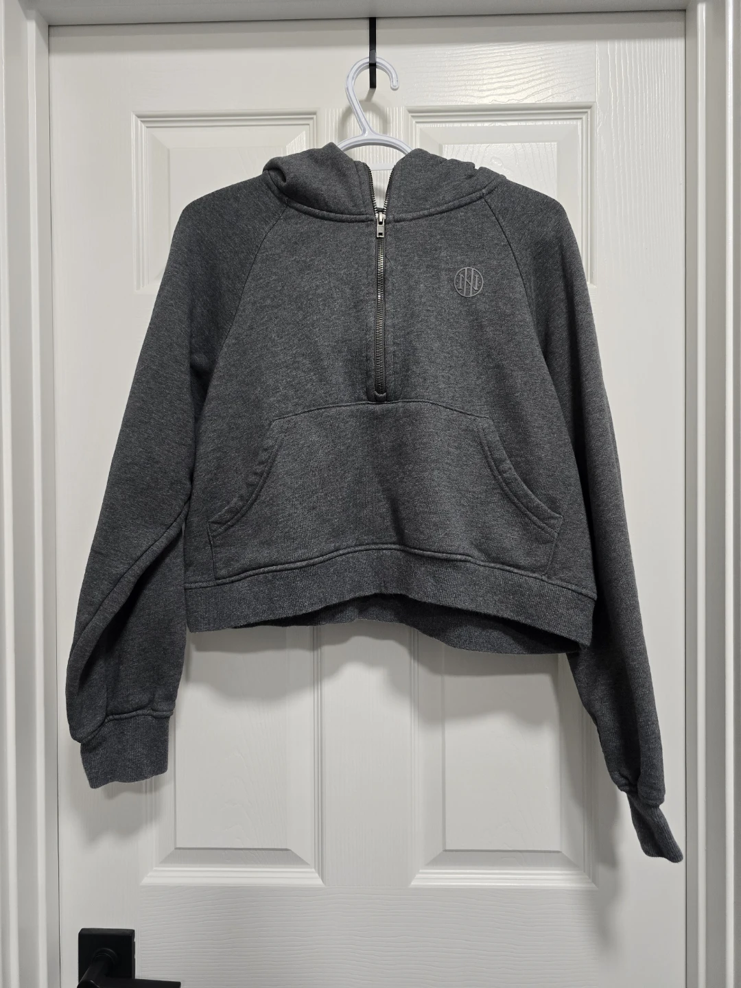 Womens half zip crop hoodie