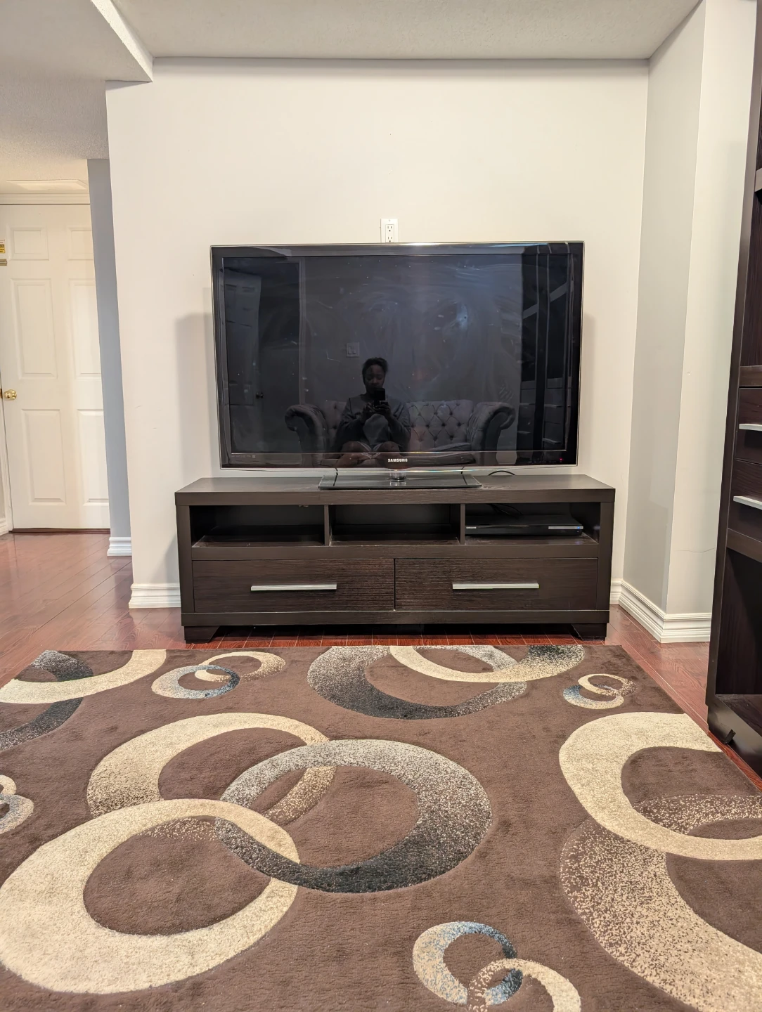 Set of 2 Tall Dark Brown Bookshelves with Drawers - photo 2