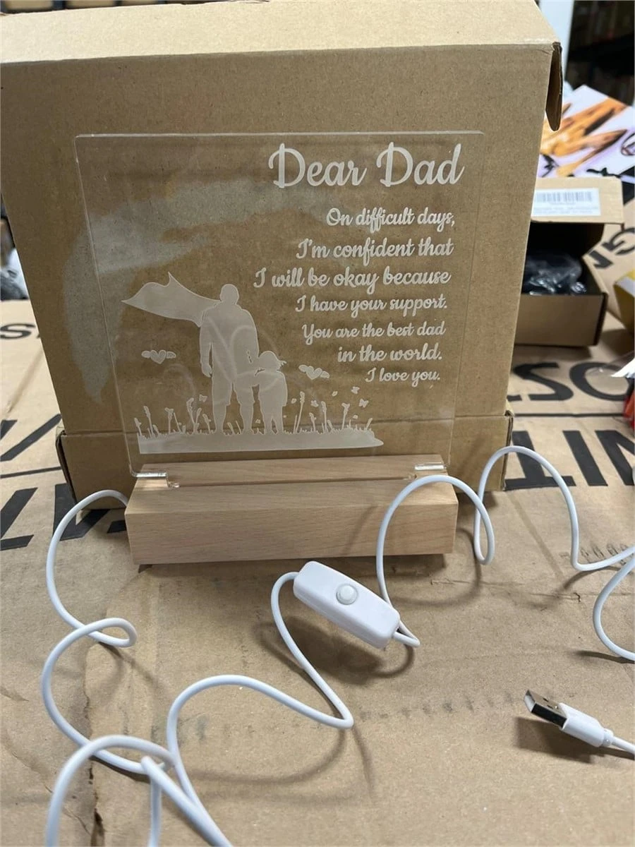 Dear Dad LED Heart Lamp - photo 3