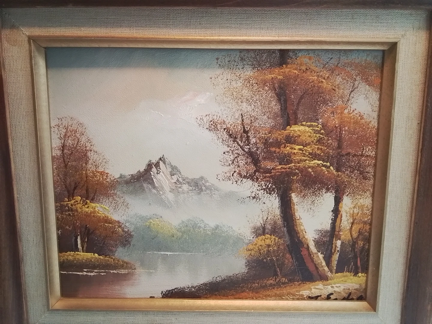 Vintage Mid-Century Mountain Wilderness Landscape Oil Painting - photo 2
