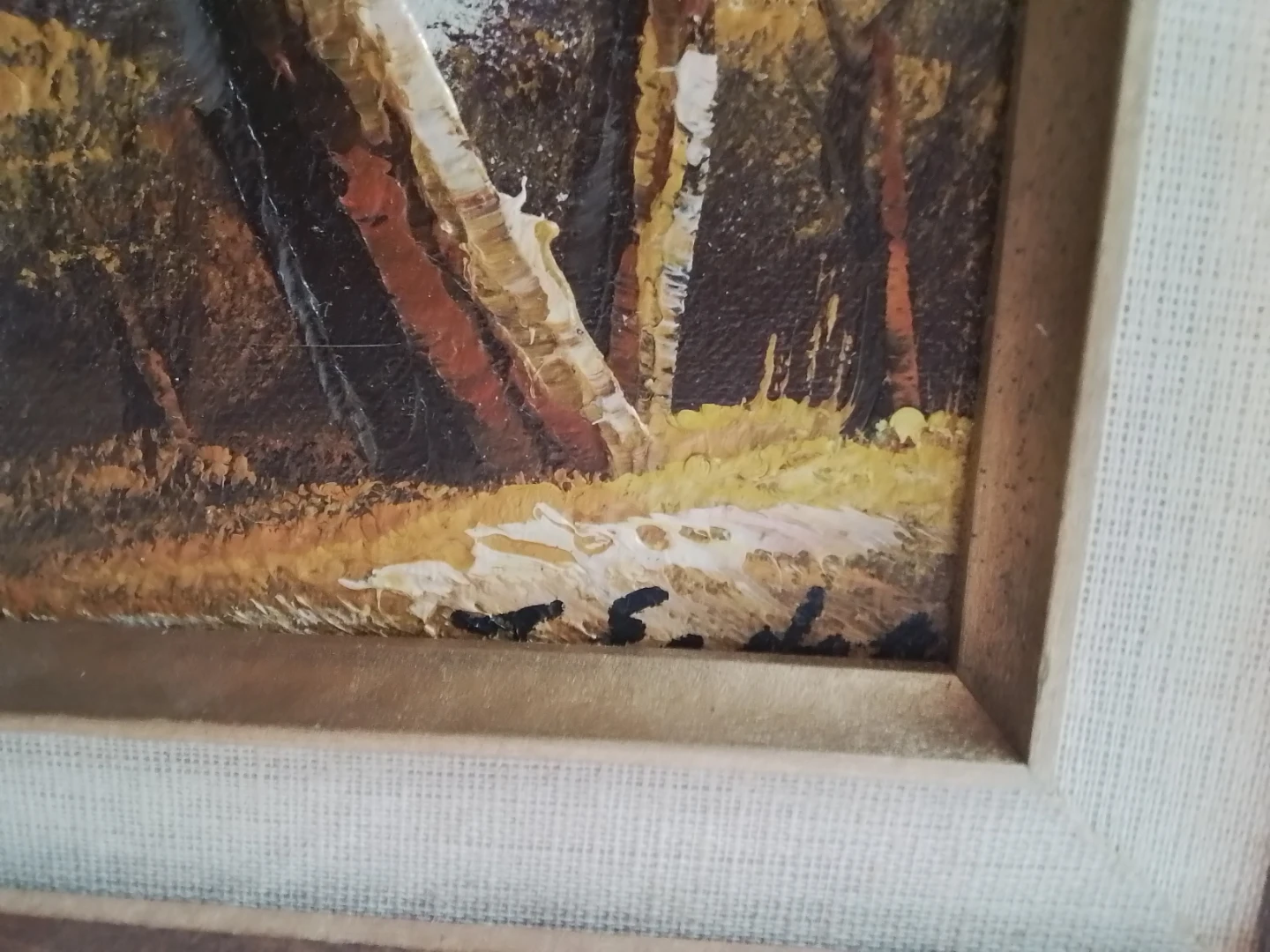 Vintage Mid-Century Mountain Wilderness Landscape Oil Painting - photo 3