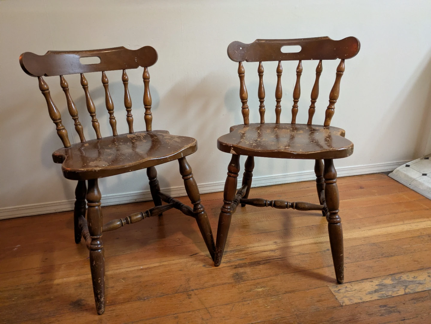 Vintage Solid Wooden Chairs (Set of 2)
