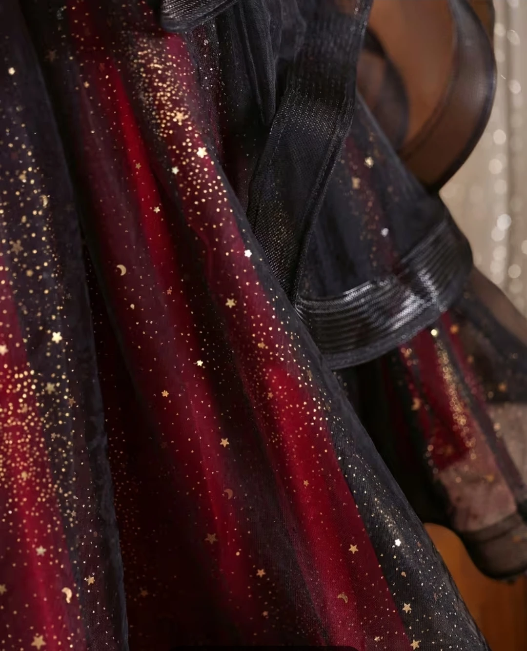 Kids Red & Black Sparkle Star Dress - photo 5